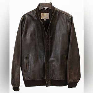 Banana Republic Men's Brown Leather Bomber Jacket Men’s M - never worn!